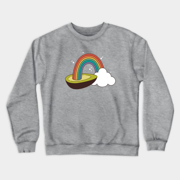 Rainbow Avocado Crewneck Sweatshirt by Tamara Lance